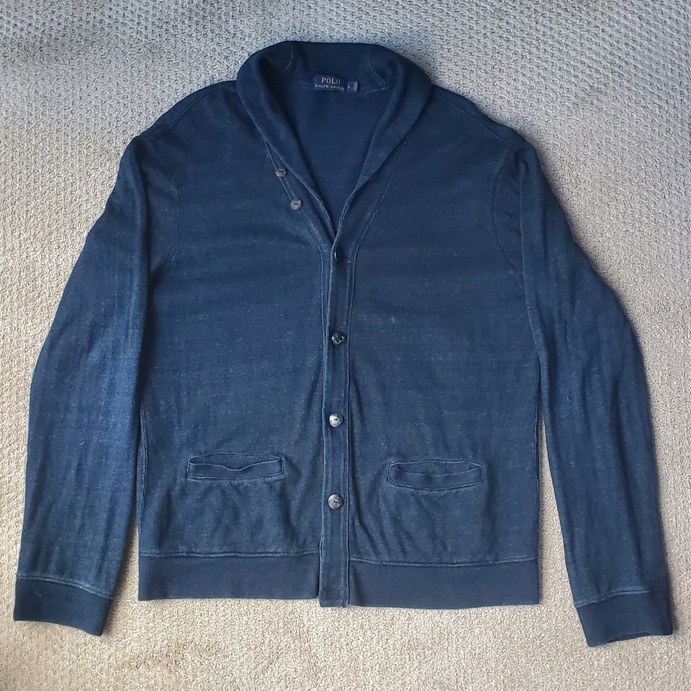 Polo Ralph Lauren Shawl Collar Navy Cardigan - L